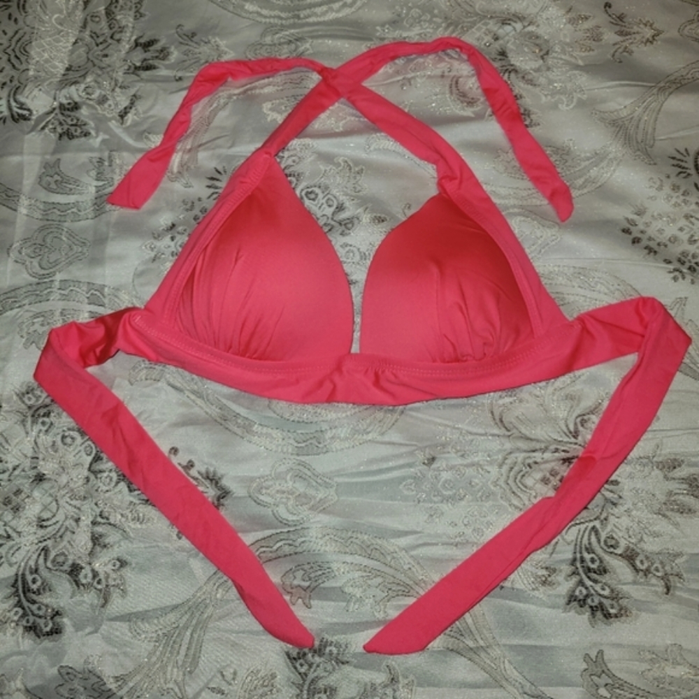 Mossimo Supply Co. Halter Triangle Bikini Top - Bright Pink